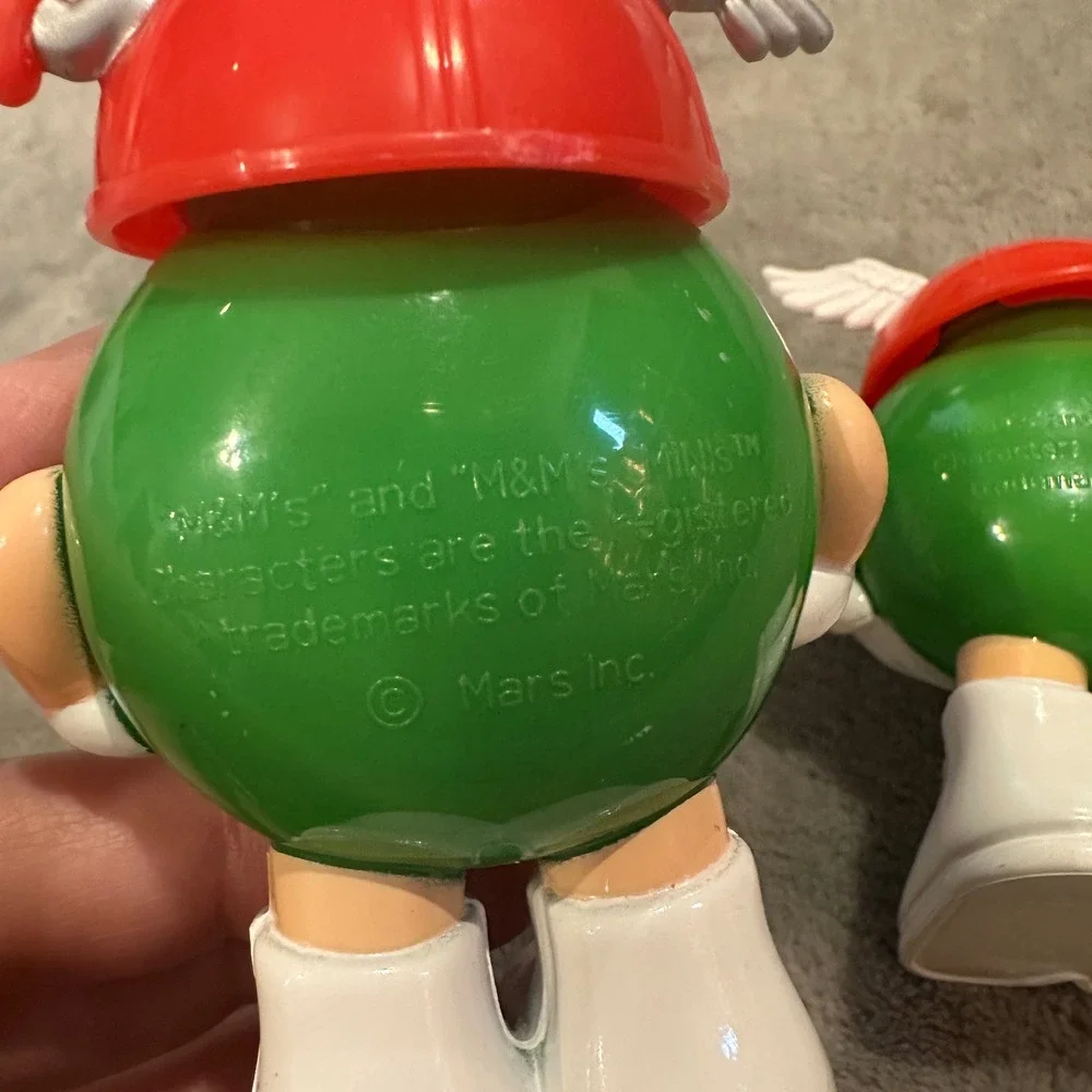 Vintage M&M's‎ Green Character Valentine Red Hats Cupid Wings Candy Holders